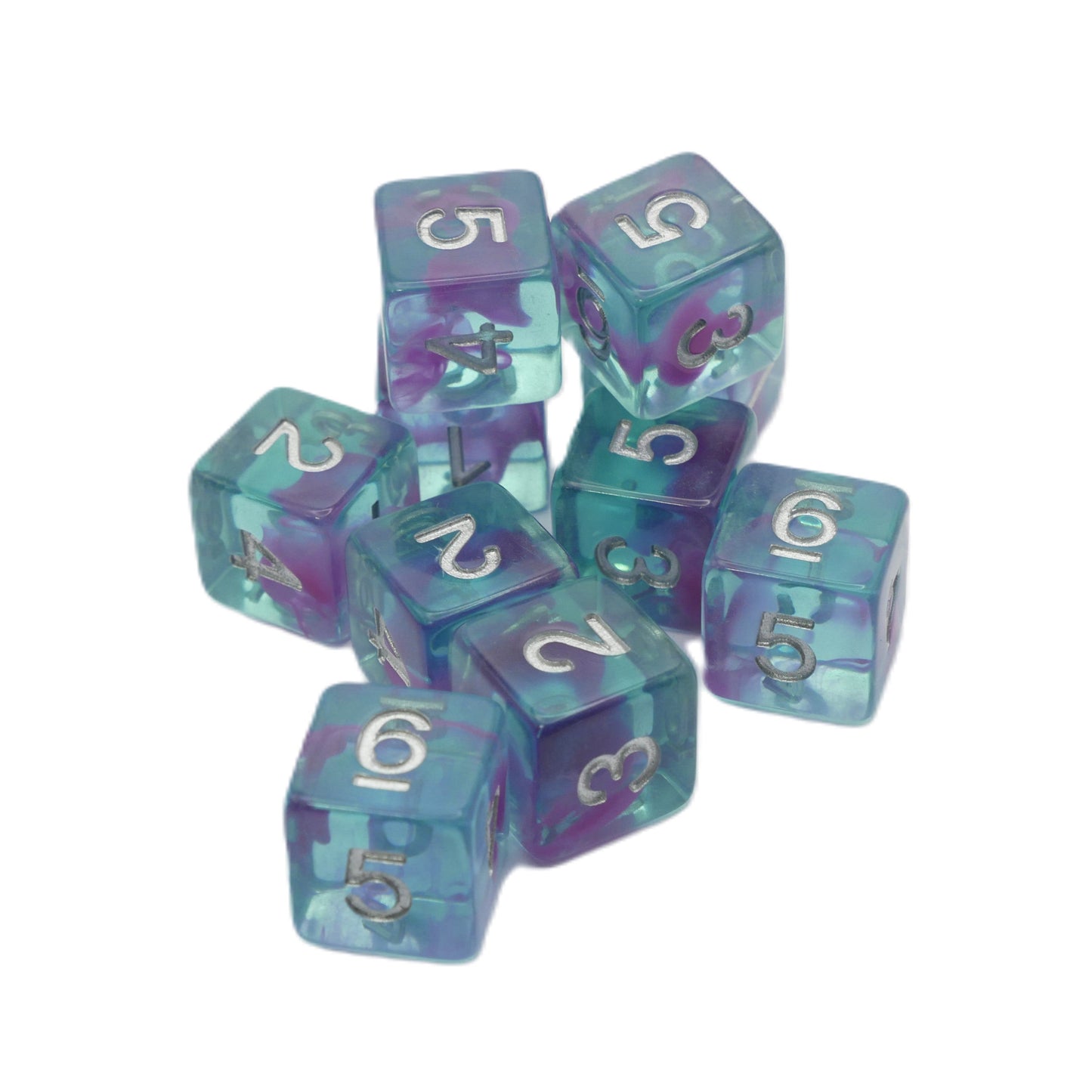 Jellyfish Essence 10d6 - DnD Dice Set | Resin RPG Gaming Dice