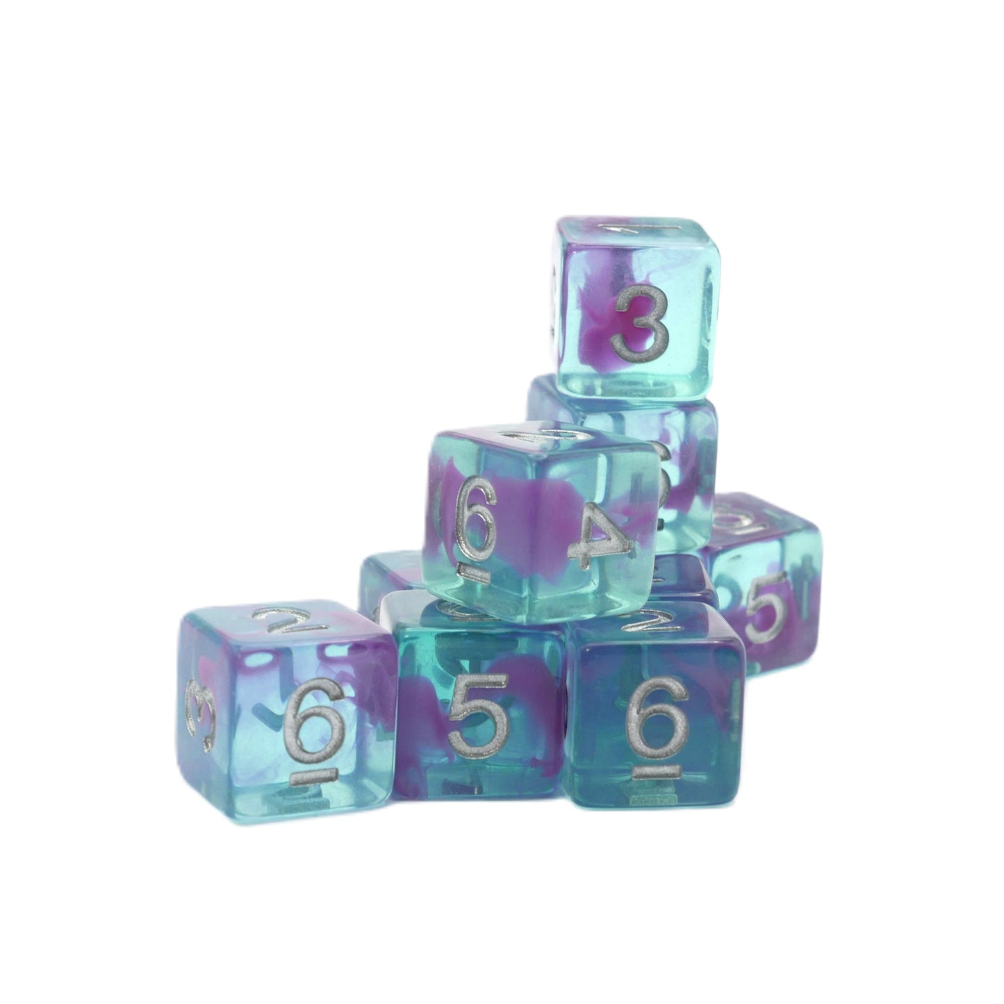 Jellyfish Essence 10d6 - DnD Dice Set | Resin RPG Gaming Dice